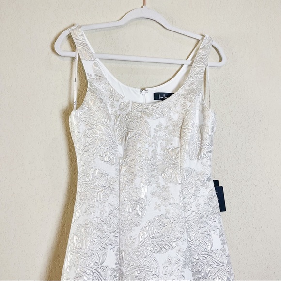 Lulu’s Vow or Never White Jacquard Floral Print High-Low Midi Dress White XS - Picture 4 of 8